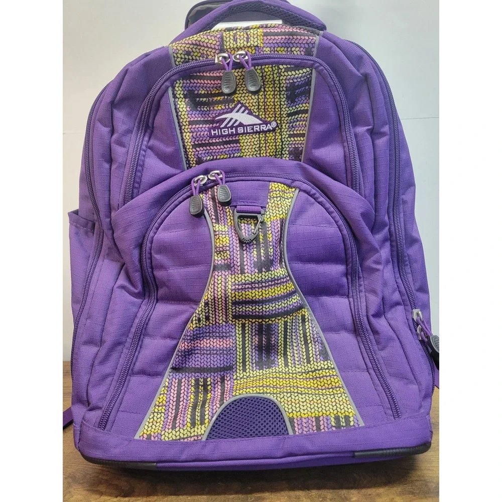 High Sierra‎ Purple Backpack Wheeled Rolling Laptop Travel School Bag